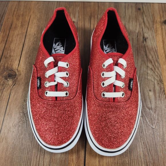 Vans Red Glitter Athletic Shoes - Picture 8 of 10